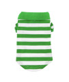 DOGGIE DESIGN Striped Dog Polos (Greenery and White, S)