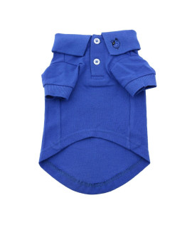 DOGGIE DESIGN Solid Dog Polo Shirt (Nautical Blue, L)