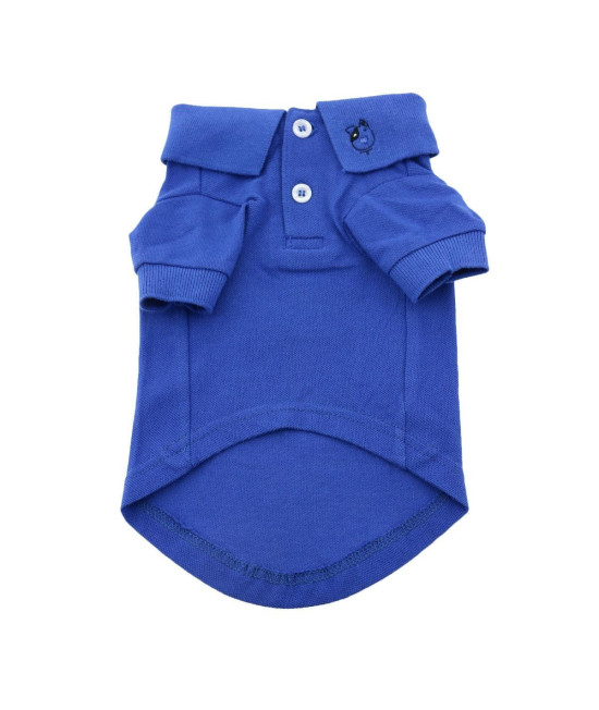 DOGGIE DESIGN Solid Dog Polo Shirt (Nautical Blue, L)