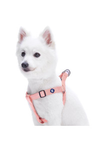 Blueberry Pet Essentials Classic Durable Solid Nylon Step-In Dog Harness, Chest Girth 20 - 26, Baby Pink, Medium, Adjustable Harnesses For Puppy Boy Girl Dogs