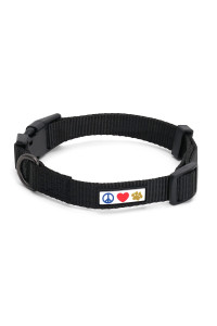 Pawtitas Dog Collar For Medium Dogs Training Puppy Collar With Solid - M - Black