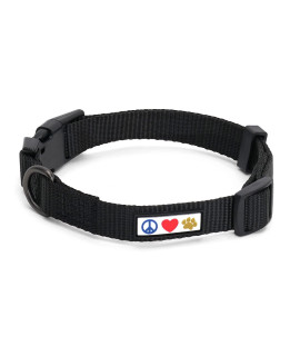 Pawtitas Dog Collar For Medium Dogs Training Puppy Collar With Solid - M - Black