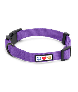 Pawtitas Dog Collar For Medium Dogs Training Puppy Collar With Solid - M - Purple