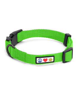 Pawtitas Dog Collar For Medium Dogs Training Puppy Collar With Solid - M - Green