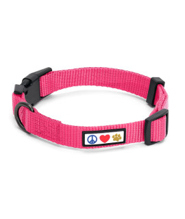 Pawtitas Dog Collar For Medium Dogs Training Puppy Collar With Solid - M - Pink