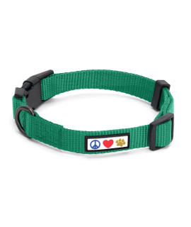 Pawtitas Dog Collar For Large Dogs Training Puppy Collar With Solid - L - Lush Green