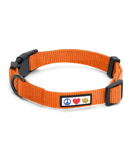 Pawtitas Dog Collar For Medium Dogs Training Puppy Collar With Solid - M - Orange