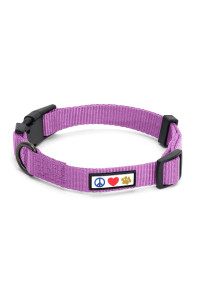 Pawtitas Dog Collar For Small Dogs Training Puppy Collar With Solid - S - Purple Orchid