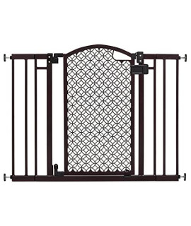 Summer Modern Home Decorative Walk-Thru Baby Gate, Metal with Bronze Finish, Decorative Arched Doorway  30 Tall, Fits Openings up to 28 to 42 Wide, Baby and Pet Gate for Doorways and Stairways
