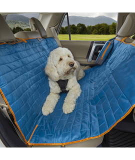 Kurgo Loft Hammock car Seat cover for Dogs - Waterproof Reversible Pet Seat cover - Fits Most cars Trucks & SUVs - Backseat Protection for Scratches Stains & Dog Hair - coastal Bluecharcoal grey