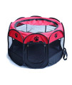 1Pc Foldable Octagonal Pet Tent Dog House Bed Cage Cat Tent Kennel Fence Indoor Outdoor Red