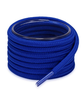 Shoemate Solid Color Round Shoe Laces For Sneakers, Boots And Athletic Shoes, Shoe Strings, Royal Blue, 54(137Cm) 6-Baolan Rod-137-6