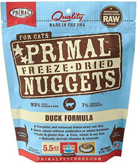 Primal Freeze Dried Cat Food - Duck Formula - 5.5 Oz.