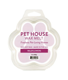 One Fur All 100% Natural Soy Wax Melts in 20+ Fragrances, Pack of 2 by Pet House - Long Lasting Pet Odor Eliminating Wax Melts, Non-Toxic Pet Wax Melts, Made in USA (Wildflowers)