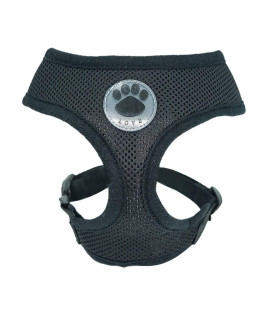 Soft Mesh Dog Harness No Pull Walking comfort Padded Vest Harnesses Adjustable (M, Black)