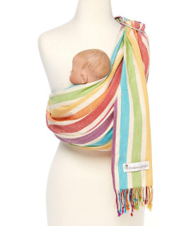 Hip Baby Wrap Ring Sling Baby carrier for Infants and Toddlers - 100 Soft cotton Baby Wraps carrier for Babies 8-35 lbs - Perfect Baby Shower gifts Moms and Dads - Nursing cover (Mediterranean)