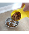 Home-X Pet Food Scoop Measuring Cup and Bag Sealer, The Perfect Tool for Any Pet Lover, Yellow (2 Cups)