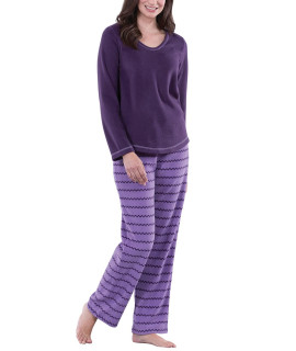 Pajamagram Women Pajamas Set Soft - Womens Fleece Pajamas, Purple, S, 4-6