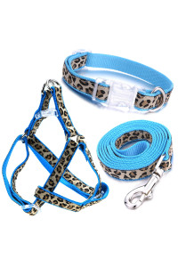 Mile High Life Dog Collar, Harness And Leash Leopard Design Perfect Accessory For Walking Your Dog