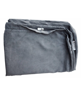 Dogbed4less 55X37X4 Inches XXL Size : Suede Fabric External Replacement cover in gray color with Zipper Liner for Dog Pet Bed Pillow or pad - Replacement cover only
