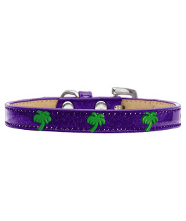 Mirage Pet Products 633-24 PR12 green Palm Tree Widget Ice cream Dog collar Size 12 Purple
