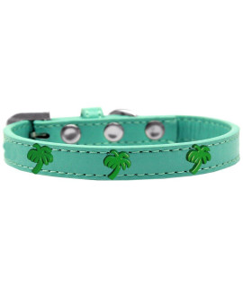 Mirage Pet Products green Palm Tree Widget Dog collar Aqua Size 14 Aqua
