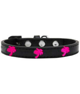Mirage Pet Products 631-25 BK14 Pink Palm Tree Widget Dog collar Size 14 Black