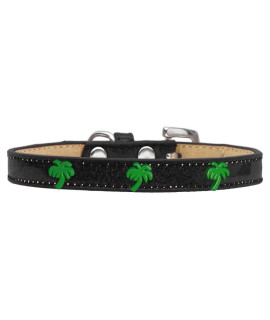 Mirage Pet Products 633-24 BK18 green Palm Tree Widget Ice cream Dog collar Size 18 Black