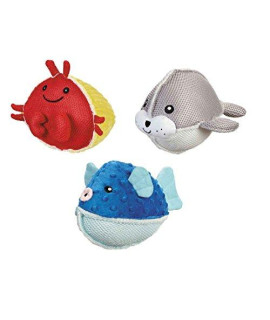 Grriggles Aquadudes Dog Toy Ocean Friends Choose Creature Or Set Of Pufferfish Seal & Crab(All 3 Toys)