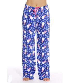 6339-10127-3X Just Love Womens Plush Pajama Pants - Petite to Plus Size Pajamas,Royal - Snowman,3X Plus