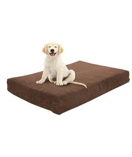 Premium Dog Beds - Orthopedic Memory Foam - 100% Made in USA - Luxury Washable Pet Bed - Medium 34x22s4 (chocolate)