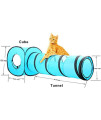 PAWISE Cat Toys Cat Portable Tunnel Cat Cube Pop Up Collapsible Kitten Indoor Outdoor Toys Pet Foldable Tube Playing Toys (Tunnel Cube)