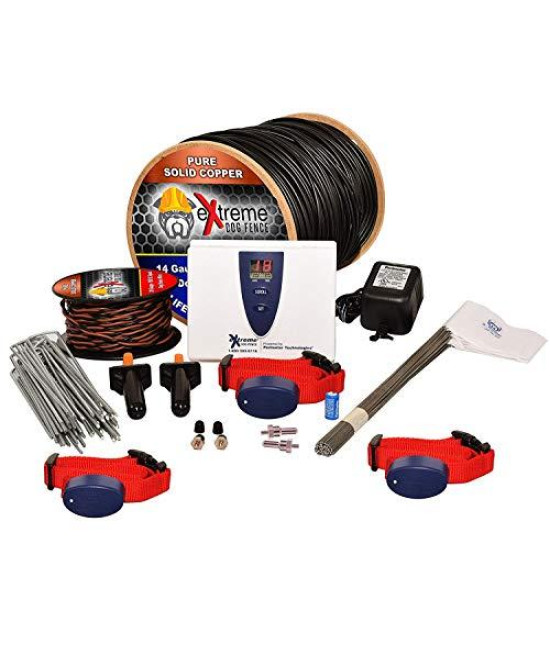 Underground Electric Dog Fence Ultimate - Extreme Pro Dog Fence System for Easy Setup and Maximum Longevity and Continued Reliable Pet Safety - 3 Dog | 500 Feet Pro Grade Dog Fence Wire