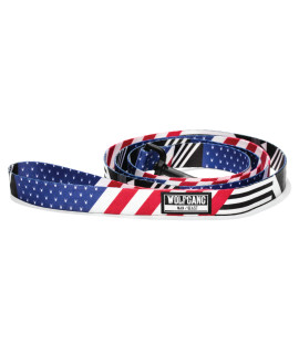 Wolfgang Man Beast Premium Leash for Small Medium Large Dogs, Made in USA, PledgeAllegiance Print, Large (1 Inch X 6 Feet)
