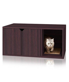 Way Basics Cat Litter Box Enclosed Modern Cat Furniture (Tool-Free Assembly and Uniquely Crafted from Sustainable Non Toxic zBoard Paperboard), Espresso (PET-LITTER-EO), 20.5 x 16.9 x 35.8