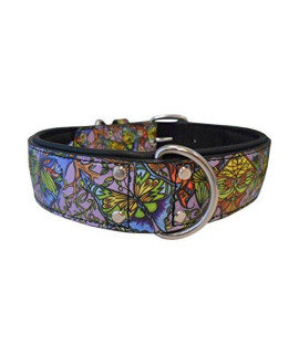 Angel Pet Supplies 70010 Butterfly Sanctuary Leather collar 24 x 1.5 Midnight Black