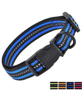 Mile High Life Reflective Dog Collar | Light Weight Nylon Dog Collars | Puppy Collars | Blue Dog Collars for Small Dogs (Blue, Small)