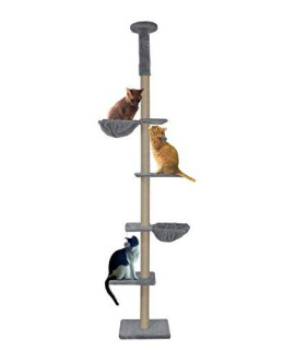 Roypet Upgraded Stable Adjustable 90-116 Tall Cat Climbing Tree With Perches With Fixing Tool