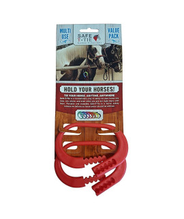 Safety Tie Injuries Preventing Horse Tether Tie - Portable & Reusable Breakaway Horse Tie - Safety for You & Your Horse - Quick Release Horse Tie - 5 customizable Loop Setting - 2pcs (Red)