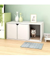 Way Basics Eco Cat Litter Box Enclosure Modern Cat Furniture (Tool-Free Assembly and Uniquely Crafted from Sustainable Non Toxic zBoard Paperboard), White