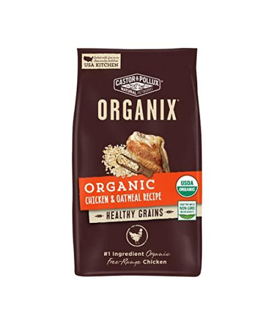 Castor and Pollux ORGANIX Organic Dog Food, Chicken and Oatmeal Recipe Dry Dog Food - 18 lb. Bag