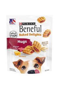 Purina Beneful Made in USA Facilities Dog Treats, Baked Delights Hugs With Real Beef & Cheese - 19.5 oz. Pouch