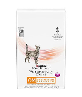 Purina Pro Plan Veterinary Diets OM Overweight Management Feline Formula Dry Cat Food - 16 lb. Bag