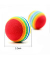 Nuomi 12Pcs Sponge Ball Cat Toy Soft Foam Rainbow Play Balls Interactive Kittens Pet Toys