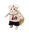 Nacoco Dog Sailor Costumes Navy Suit With Hat Halloween Christmas Pet Costumes For Puppy And Cat(L)