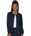 Snap Front Scrub Jackets for Women, Workwear Revolution Soft Stretch WW310, XXS, Navy