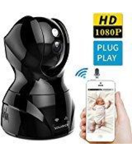 Solarice 1080P Wireless IP Security Camera with Night Version, Pan/Tilt/Zoom WiFi Home Surveillance Camera with Motion Detect Two Way Audio for Baby Pet Nanny Monitor, Mobile App Control