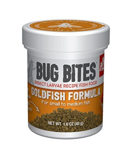 Fluval Bug Bites Goldfish Fish Food, Granules for Small to Medium Sized Fish, 1.6 oz., A6583
