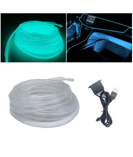 Mbest Neon Light El Wire For Automotive Car Interior Decoration With 6Mm Sewing Edge (3M9Ft, Transparent Blue)