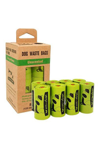 Poop Bags Biodegradable, 8 Rolls/120 Counts, Dog Waste Bags, Refill Rolls Unscented Compostable Bags, Leak-Proof, Easy Tear-Off